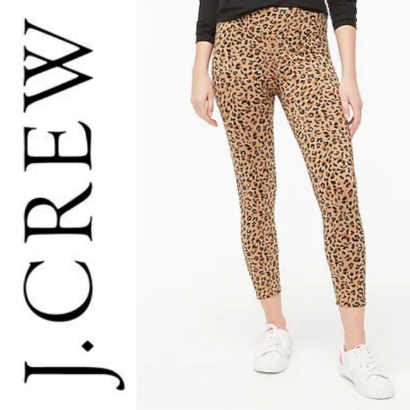 J. Crew Factory Pants - J Crew Leopard Cropped Everyday Leggings Size M
